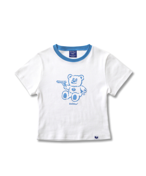 BadBlue(バッドブルー)の「BadBear Ringer Slim Tee Skyblue(Tシャツ/カットソー・レディース・その他・FREE)」の2枚目の写真