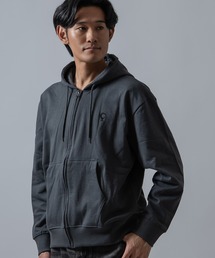 SIDEWAY STANCE（サイドウェイスタンス）の「【SIDEWAY STANCE】ロゴ ワンポイント刺しゅう 裏起毛 ジップパーカー（パーカー）」