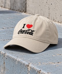 Coca Cola（コカコーラ）の「【Coca-Cola/コカ・コーラ】コットンキャップ/I LOVE ロゴ刺繍（キャップ）」