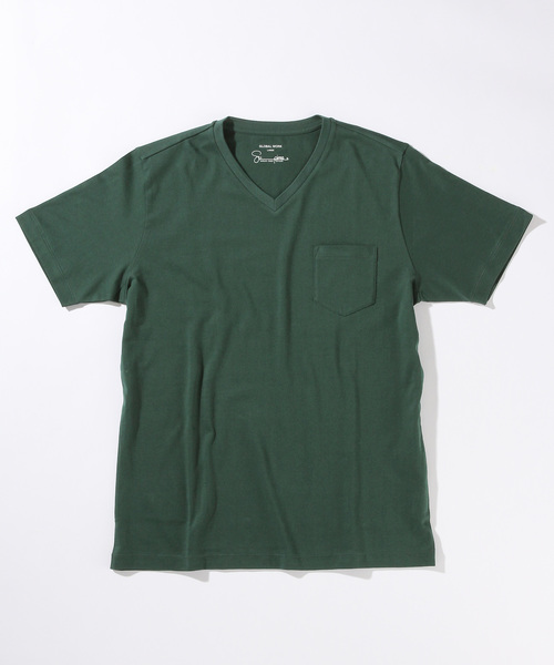 GLOBAL WORK(グローバルワーク)の「【高品質素材使用】スーピマVネックT/707596(Tシャツ/カットソー・メンズ・グレー/ネイビー/ダークグレー/ホワイト/ライトブルー/オレンジ/グリーン/ダークブラウン・SMALL/LARGE/MEDIUM/X-LARGE)」の5枚目の写真