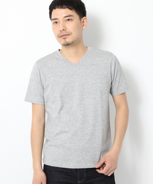 GLOBAL WORK(グローバルワーク)の「【高品質素材使用】スーピマVネックT/707596(Tシャツ/カットソー・メンズ・グレー/ネイビー/ダークグレー/ホワイト/ライトブルー/オレンジ/グリーン/ダークブラウン・SMALL/LARGE/MEDIUM/X-LARGE)」の17枚目の写真