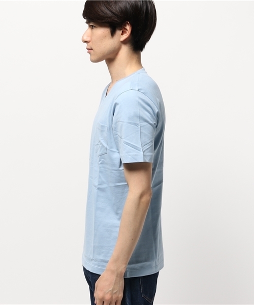 GLOBAL WORK(グローバルワーク)の「【高品質素材使用】スーピマVネックT/707596(Tシャツ/カットソー・メンズ・グレー/ネイビー/ダークグレー/ホワイト/ライトブルー/オレンジ/グリーン/ダークブラウン・SMALL/LARGE/MEDIUM/X-LARGE)」の14枚目の写真