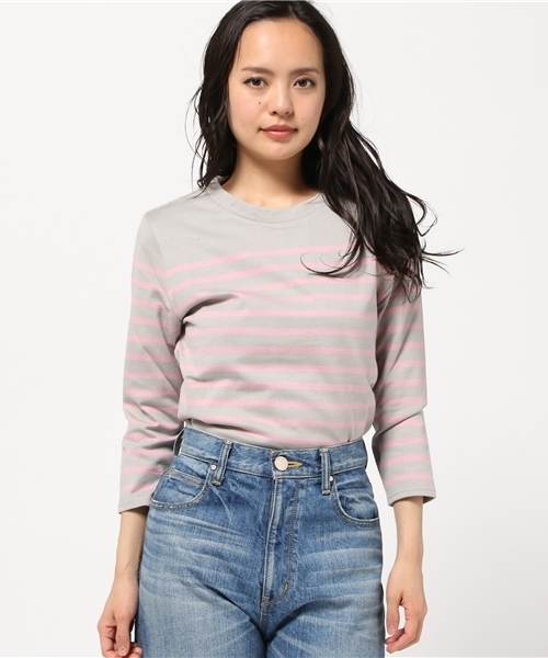 MOUSSY（マウジー）の「A-LINE BORDER T/S（Tシャツ/カットソー・レディース・ピンク系その他/ホワイト系その他/ベージュ系その他・FREE）」の13枚目の写真