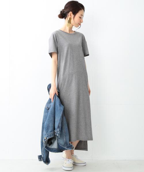 Ray BEAMS（レイビームス）の「Ray BEAMS / サイドスリット マキシ Tシャツ ワンピース（ワンピース・レディース・ライトグレー/ブルー系その他・ONE SIZE）」の5枚目の写真