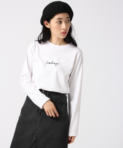 HARE(ハレ)の「シシュウロゴTEE(HARE)(Tシャツ/カットソー・レディース・ブラック/オフホワイト・FREE)」の2枚目の写真