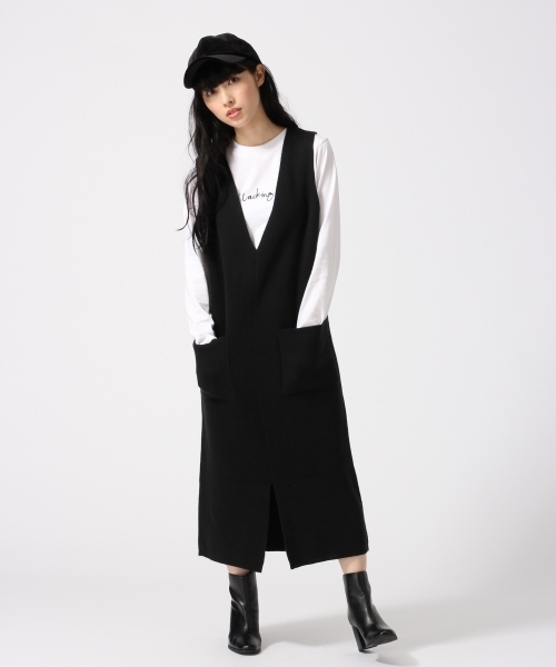 HARE(ハレ)の「シシュウロゴTEE(HARE)(Tシャツ/カットソー・レディース・ブラック/オフホワイト・FREE)」の4枚目の写真