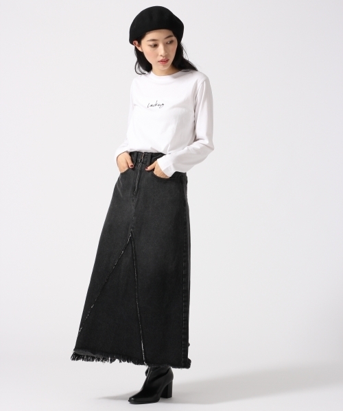HARE(ハレ)の「シシュウロゴTEE(HARE)(Tシャツ/カットソー・レディース・ブラック/オフホワイト・FREE)」の5枚目の写真