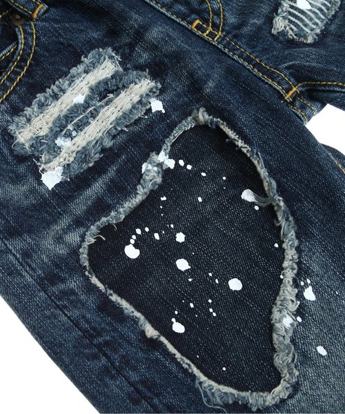 BREEZE（ブリーズ）の「ダメージデニム(10分丈)（デニムパンツ・キッズ・ストライプ/ネイビー・110/130/140/80/90/95/100/120）」の13枚目の写真