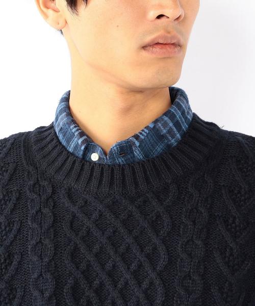 coen（コーエン）の「アランケーブルクルーネックニット（ニット/セーター・メンズ・ネイビー/グレー/マスタード/オリーブ・MEDIUM/LARGE/SMALL/X-LARGE）」の19枚目の写真