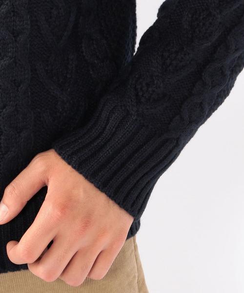 coen（コーエン）の「アランケーブルクルーネックニット（ニット/セーター・メンズ・ネイビー/グレー/マスタード/オリーブ・MEDIUM/LARGE/SMALL/X-LARGE）」の20枚目の写真