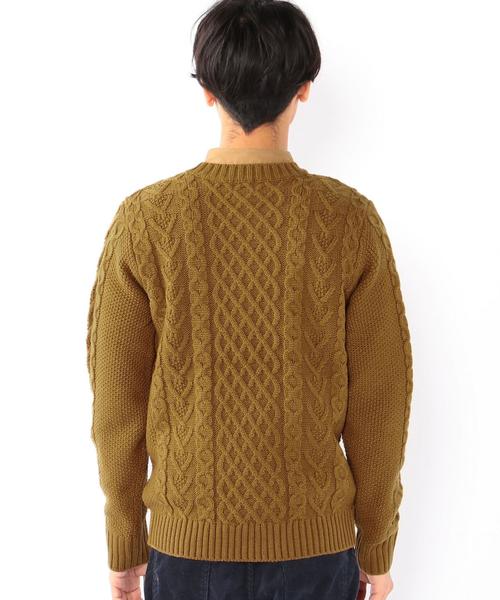 coen（コーエン）の「アランケーブルクルーネックニット（ニット/セーター・メンズ・ネイビー/グレー/マスタード/オリーブ・MEDIUM/LARGE/SMALL/X-LARGE）」の13枚目の写真