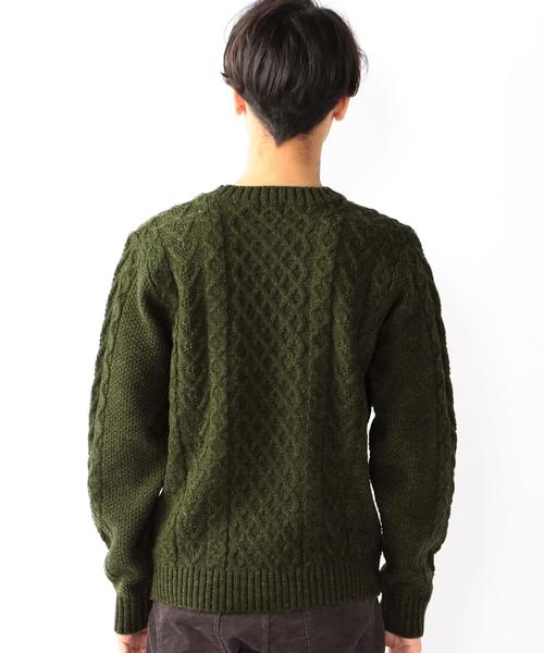 coen（コーエン）の「アランケーブルクルーネックニット（ニット/セーター・メンズ・ネイビー/グレー/マスタード/オリーブ・MEDIUM/LARGE/SMALL/X-LARGE）」の15枚目の写真