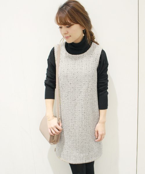 Limitless Luxury リミットレスラグジュアリー の ラメツィードノースリーブワンピース ワンピース Wear