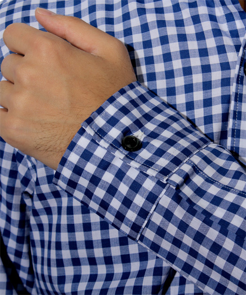 ８(eight)（エイト）の「ギンガムチェック 長袖シャツ 日本製（シャツ/ブラウス・メンズ・ブルー/レッド/ブラック・LARGE/MEDIUM/X-LARGE）」の18枚目の写真