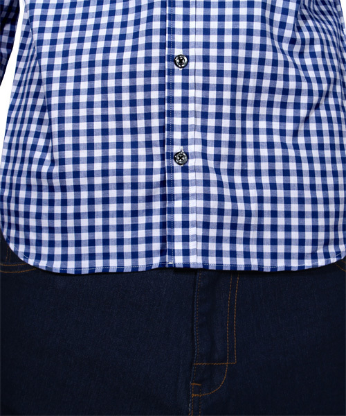 ８(eight)（エイト）の「ギンガムチェック 長袖シャツ 日本製（シャツ/ブラウス・メンズ・ブルー/レッド/ブラック・LARGE/MEDIUM/X-LARGE）」の22枚目の写真