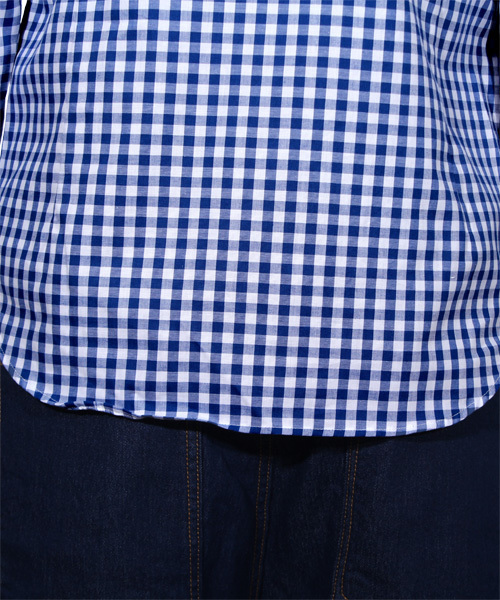 ８(eight)（エイト）の「ギンガムチェック 長袖シャツ 日本製（シャツ/ブラウス・メンズ・ブルー/レッド/ブラック・LARGE/MEDIUM/X-LARGE）」の7枚目の写真