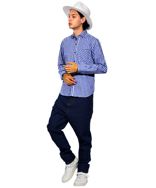 ８(eight)（エイト）の「ギンガムチェック 長袖シャツ 日本製（シャツ/ブラウス・メンズ・ブルー/レッド/ブラック・LARGE/MEDIUM/X-LARGE）」の12枚目の写真