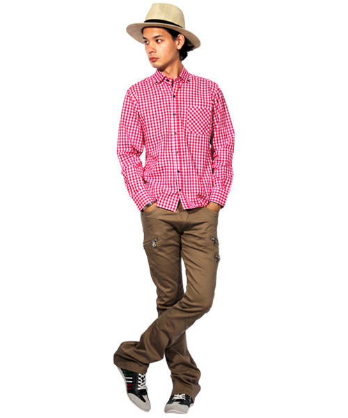 ８(eight)（エイト）の「ギンガムチェック 長袖シャツ 日本製（シャツ/ブラウス・メンズ・ブルー/レッド/ブラック・LARGE/MEDIUM/X-LARGE）」の13枚目の写真