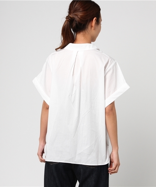 PAGEBOY（ページボーイ）の「太袖スキッパーシャツ（シャツ/ブラウス・レディース・ネイビー/オフホワイト/ブラウン・FREE）」の10枚目の写真