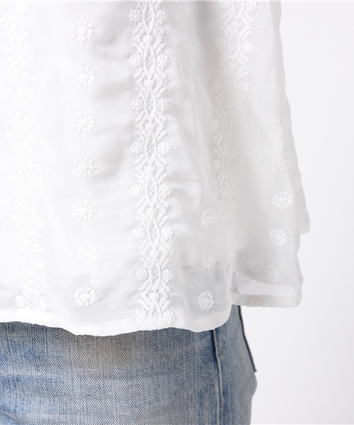 N.(N. Natural Beauty Basic)(エヌエヌナチュラルビューティーベーシック)の「エンブロイダリーオフショルフレアスリーブ(シャツ/ブラウス・レディース・ブラック/グレー/ホワイト・MEDIUM)」の19枚目の写真