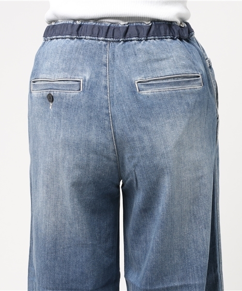 Moname（モナーム）の「Moname   イージーワイドデニムパンツ   WIDE PANTS(ワイドパンツ)/41171201（デニムパンツ・レディース・ライトブルー・S/M）」の6枚目の写真