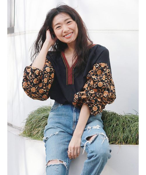 Ungrid アングリッド の スパンコールエンブロイダリーブラウス シャツ ブラウス Wear