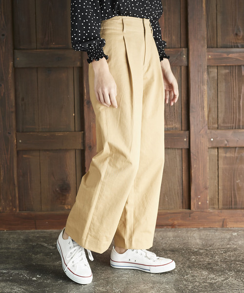 AMERICAN HOLIC(アメリカンホリック)の「コットンツイルハイウエストチノパンツ(チノパンツ・レディース・ベージュ/カーキ/イエロー/ブルー/ナチュラル/ダークネイビー・S/M/L)」の7枚目の写真