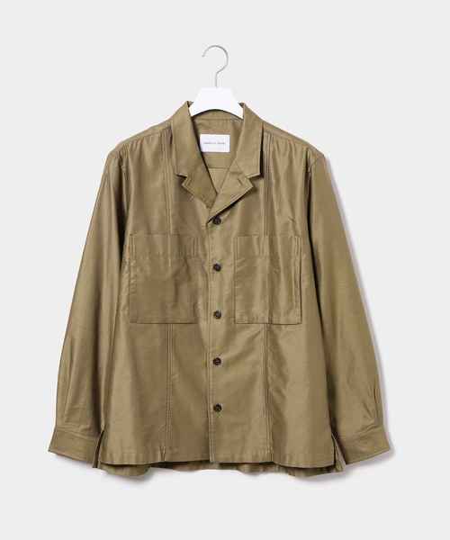 ADAM ET ROPE'(アダムエロペ)の「コットンキュプラモールスキンシャツ(シャツ/ブラウス・メンズ・ブラック/ベージュ・M/L)」の1枚目の写真
