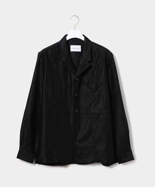ADAM ET ROPE'(アダムエロペ)の「コットンキュプラモールスキンシャツ(シャツ/ブラウス・メンズ・ブラック/ベージュ・M/L)」の2枚目の写真