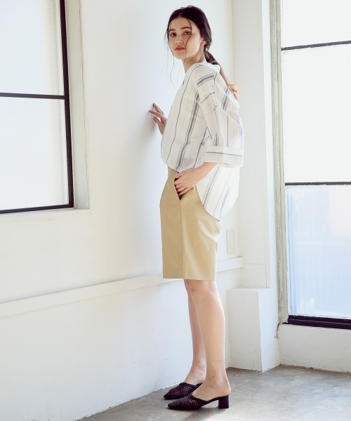 A part by（アパートバイ）の「Cリヨセル／カイキンシャツ8S 786962（シャツ/ブラウス・レディース・ホワイト/ベージュ/ホワイト系その他/ブルー系その他・FREE）」の7枚目の写真