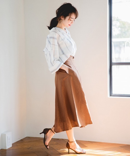 A part by（アパートバイ）の「Cリヨセル／カイキンシャツ8S 786962（シャツ/ブラウス・レディース・ホワイト/ベージュ/ホワイト系その他/ブルー系その他・FREE）」の21枚目の写真