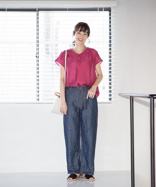 coen(コーエン)の「ヴィンテージサテンスキッパーブラウス(シャツ/ブラウス・レディース・ホワイト/ピンク/ネイビー・FREE)」の10枚目の写真