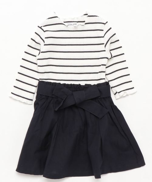 GLOBAL WORK（グローバルワーク）の「【キッズ】ウエストリボンレイヤーワンピース7分袖（ワンピース・キッズ・レッド/イエロー/ネイビー・XX-LARGE/LARGE/MEDIUM/X-LARGE/SMALL）」の5枚目の写真