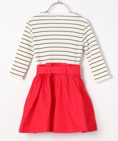 GLOBAL WORK（グローバルワーク）の「【キッズ】ウエストリボンレイヤーワンピース7分袖（ワンピース・キッズ・レッド/イエロー/ネイビー・XX-LARGE/LARGE/MEDIUM/X-LARGE/SMALL）」の8枚目の写真