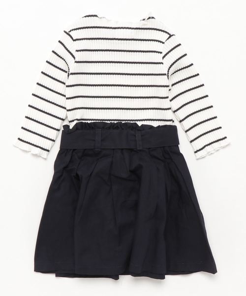 GLOBAL WORK（グローバルワーク）の「【キッズ】ウエストリボンレイヤーワンピース7分袖（ワンピース・キッズ・レッド/イエロー/ネイビー・XX-LARGE/LARGE/MEDIUM/X-LARGE/SMALL）」の4枚目の写真