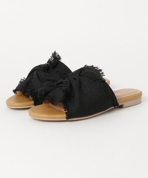 LIPSTAR（リップスター）の「フリンジねじりサンダル（サンダル・レディース・ブラック/グレー/オレンジ・L/M）」の2枚目の写真