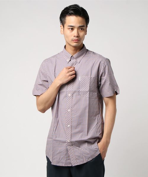 Ben Sherman(ベンシャーマン)の「ギンガムチェック半袖シャツ(シャツ/ブラウス)」|オレンジ