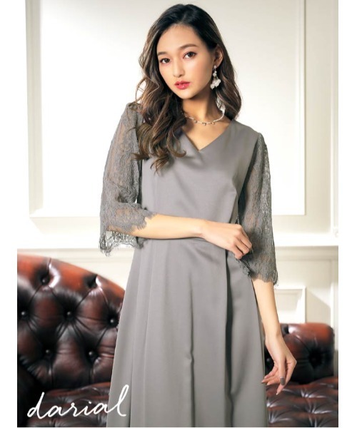 darial（ダリアル）の「サテンフレアワンピースドレス（ドレス・レディース・ネイビー/ピンク/シルバー/ミント・S/LL/3L/4L/XS/M/L）」の4枚目の写真