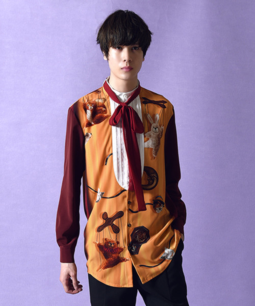 MILKBOY ネクタイ付き柄シャツ 長袖 （MILKBOY（ミルクボーイ