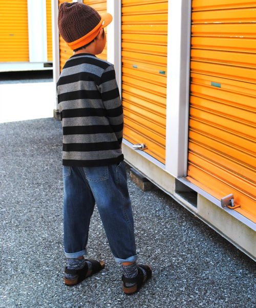 BEATJIVE(ビートジャイブ)の「キッズ テーパード ストレッチ サルエルデニムパンツ(デニムパンツ・キッズ・ライトブルー/インディゴブルー・120/130/140)」の17枚目の写真