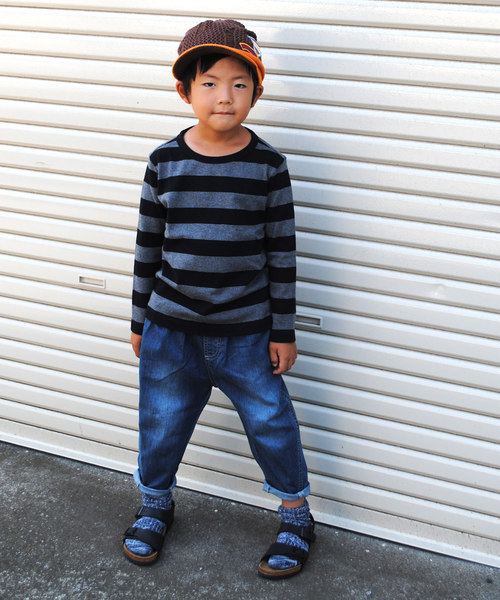 BEATJIVE(ビートジャイブ)の「キッズ テーパード ストレッチ サルエルデニムパンツ(デニムパンツ・キッズ・ライトブルー/インディゴブルー・120/130/140)」の18枚目の写真