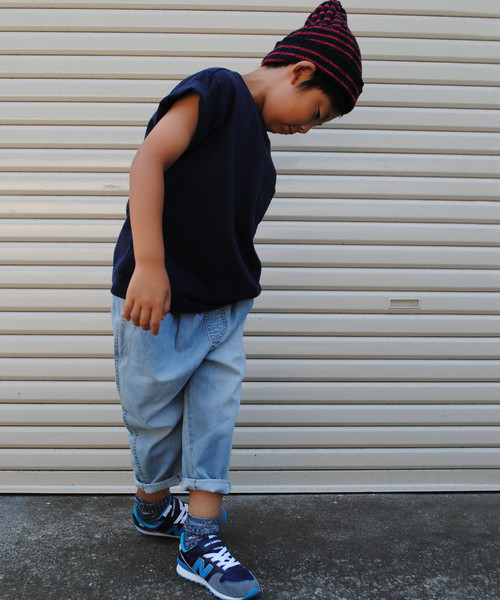 BEATJIVE(ビートジャイブ)の「キッズ テーパード ストレッチ サルエルデニムパンツ(デニムパンツ・キッズ・ライトブルー/インディゴブルー・120/130/140)」の22枚目の写真