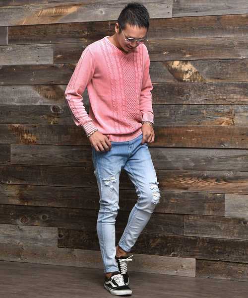 gibous グラデーションデニム クン グラデーションビジューワイドdenim カラー:ライト