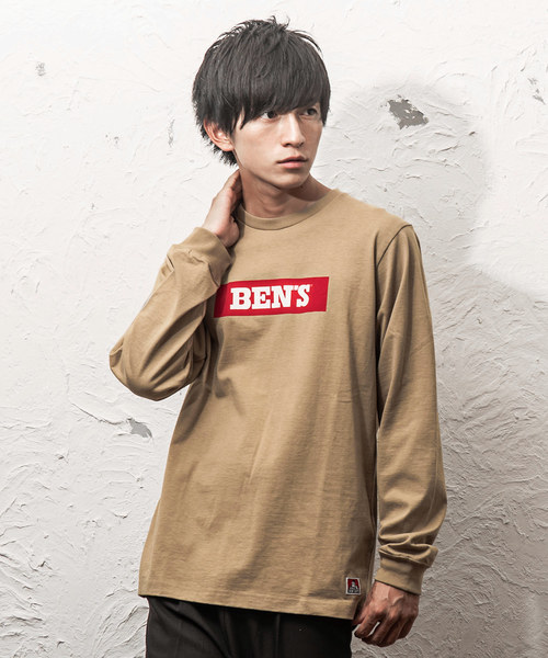 MinoriTY（マイノリティ）の「ＢＥＮＳＢＯＸロゴロングＴ（Tシャツ/カットソー・メンズ・ホワイト/ネイビー/ベージュ/グリーン/ブラック・L/M/XL）」の4枚目の写真