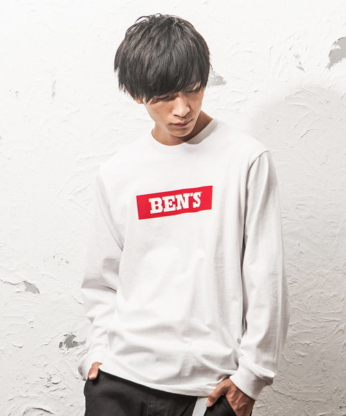 MinoriTY（マイノリティ）の「ＢＥＮＳＢＯＸロゴロングＴ（Tシャツ/カットソー・メンズ・ホワイト/ネイビー/ベージュ/グリーン/ブラック・L/M/XL）」の3枚目の写真