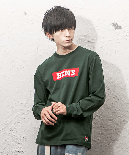 MinoriTY（マイノリティ）の「ＢＥＮＳＢＯＸロゴロングＴ（Tシャツ/カットソー・メンズ・ホワイト/ネイビー/ベージュ/グリーン/ブラック・L/M/XL）」の5枚目の写真