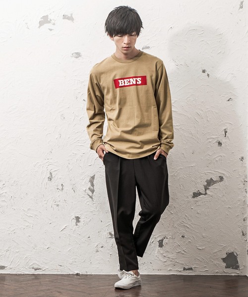 MinoriTY（マイノリティ）の「ＢＥＮＳＢＯＸロゴロングＴ（Tシャツ/カットソー・メンズ・ホワイト/ネイビー/ベージュ/グリーン/ブラック・L/M/XL）」の16枚目の写真