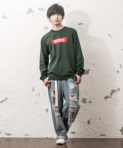 MinoriTY（マイノリティ）の「ＢＥＮＳＢＯＸロゴロングＴ（Tシャツ/カットソー・メンズ・ホワイト/ネイビー/ベージュ/グリーン/ブラック・L/M/XL）」の20枚目の写真