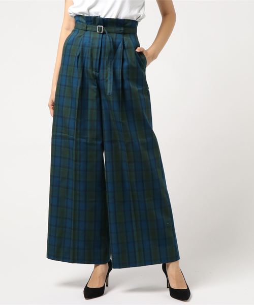 MOUSSY（マウジー）の「SHADOW CHECK BELTED PANTS（その他パンツ・レディース・ベージュ系その他/グリーン系その他/レッド系その他・1/2）」の6枚目の写真