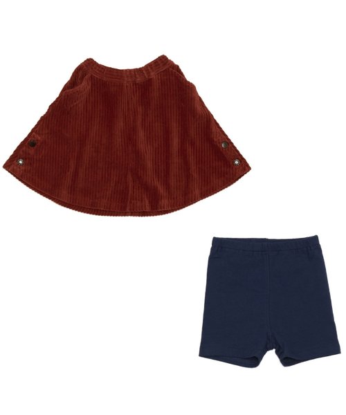 Otonato（オトナト）の「サイド釦スカートパンツ（スカート・キッズ・エンジ/ネイビー・130/120/100/95/90/140/80/110）」の3枚目の写真